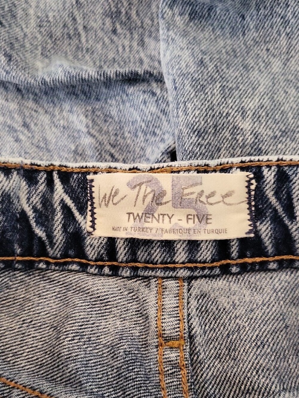 We The Free Acid Wash Blue Ripped Boyfriend Jeans - Picture 2 of 4